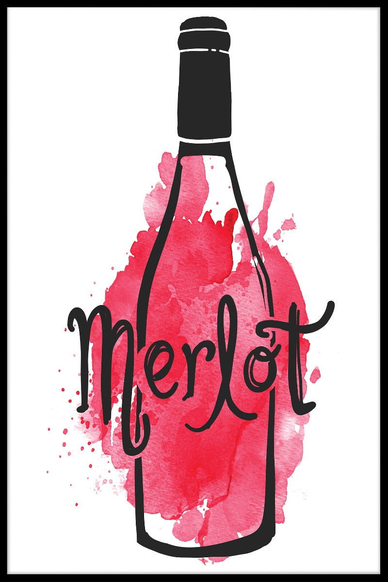 Jeg elsker Merlot Illustration plakater