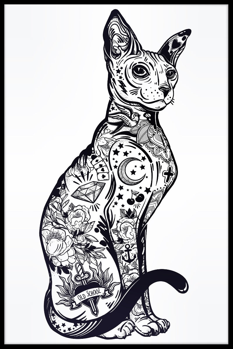 Cat Sphynx Illustration plakat