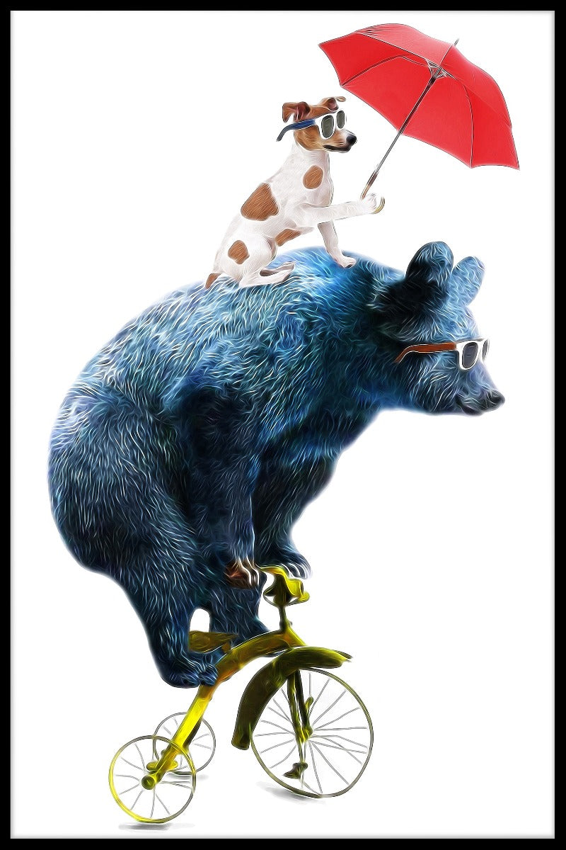 Illustrationsplakat for bjørnecykel