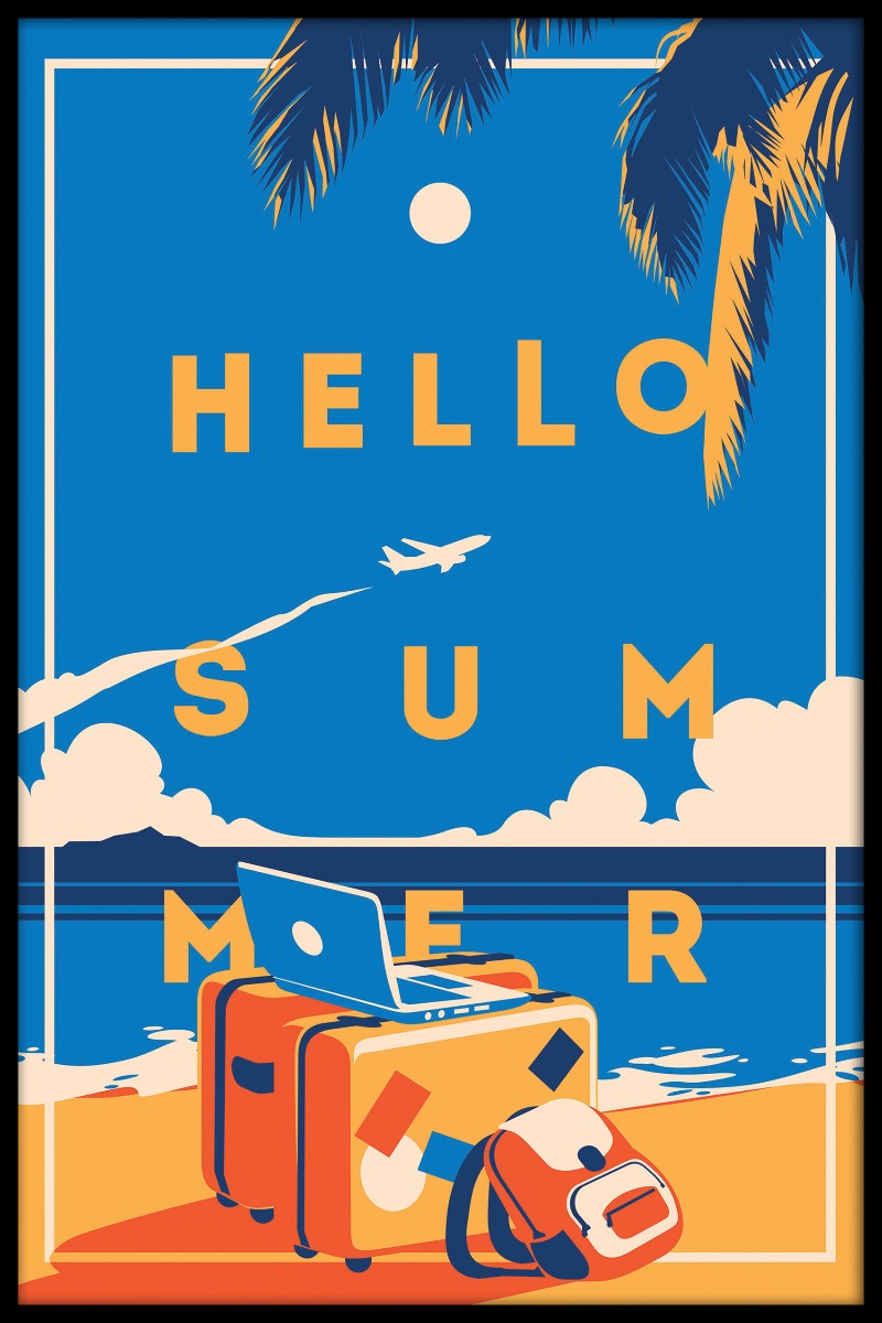 Hej sommer vintage plakat