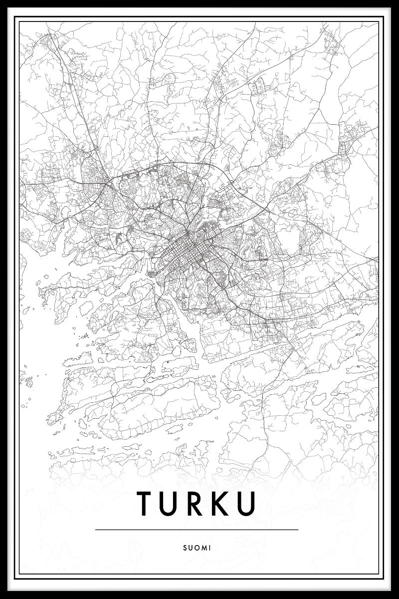 Kortposter for Turku Finland