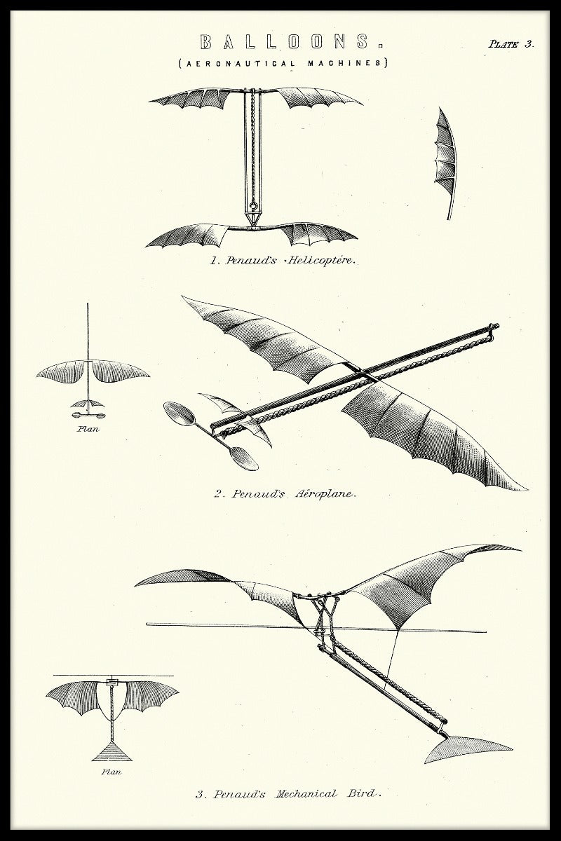 Vintage flyvende maskiner plakat