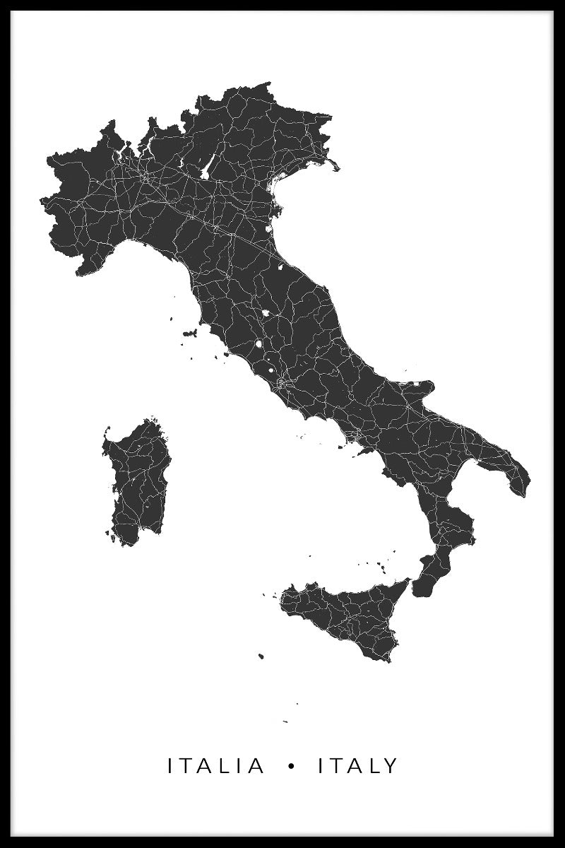 Italien Kort N02 poster