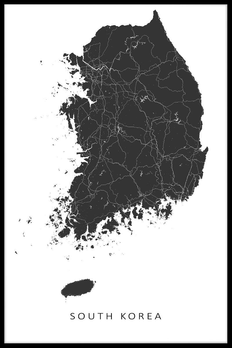 Sydkorea kartplakat