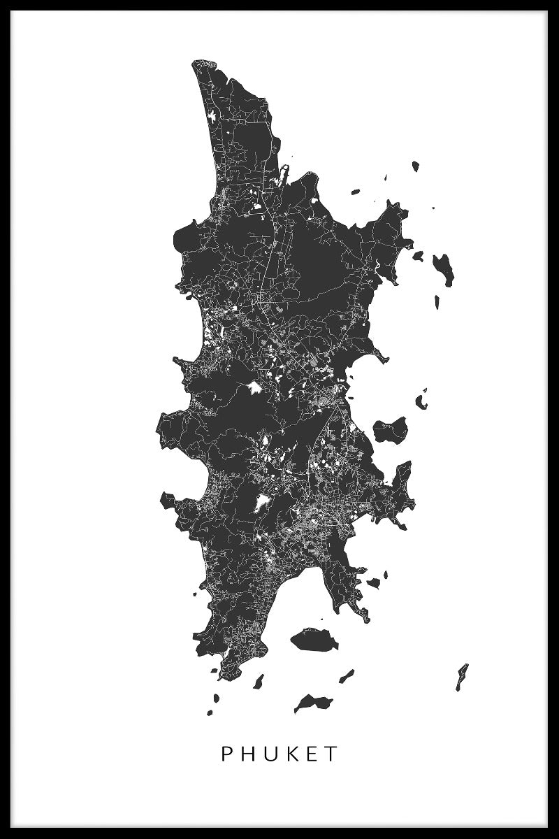 Phuket kort plakat