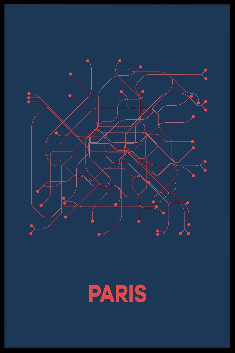 Paris Metro karta plakat