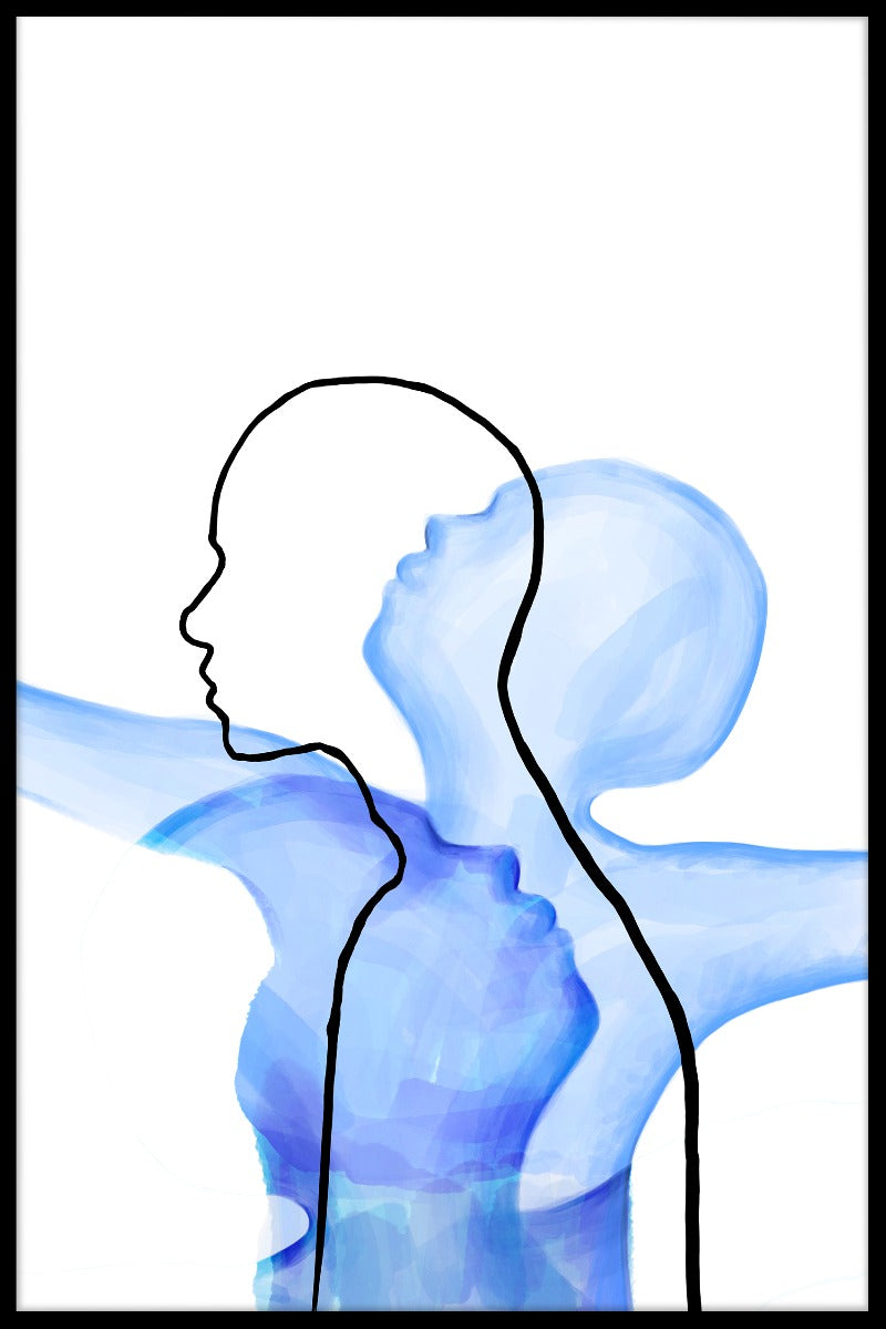 Two Souls Line Art plakat