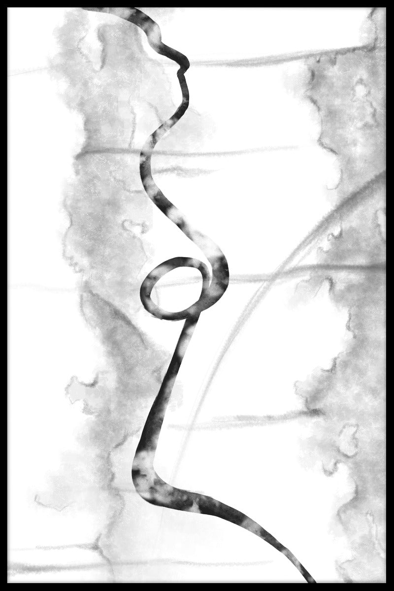 Abstrakt stregkunst N03 plakat