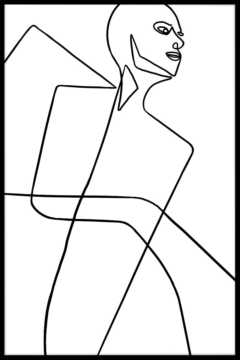 Abstrakt stregkunst N04 plakat