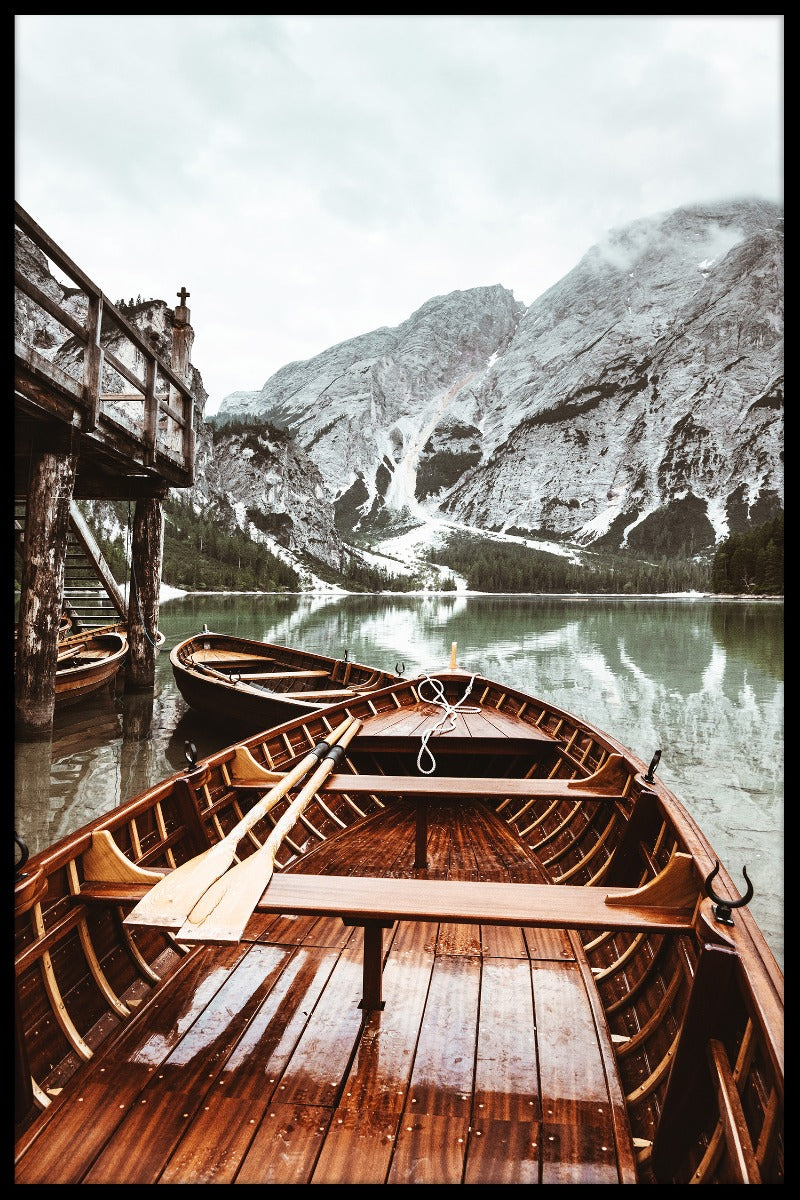 Boats On Braies Lake plakat