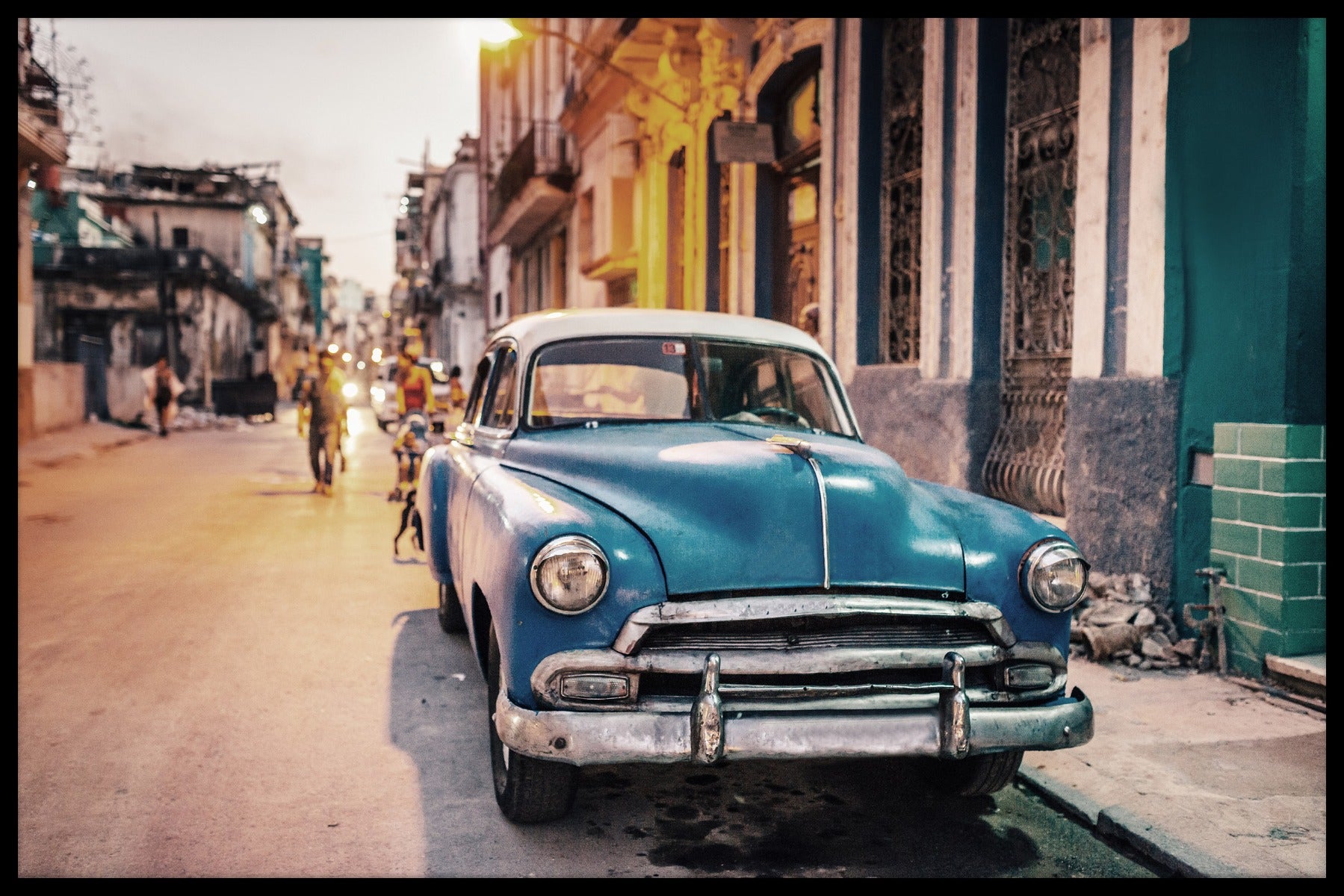 ordbog donor Pas på Vintage bil Cuba plakat – Artiks Maps and Posters Online
