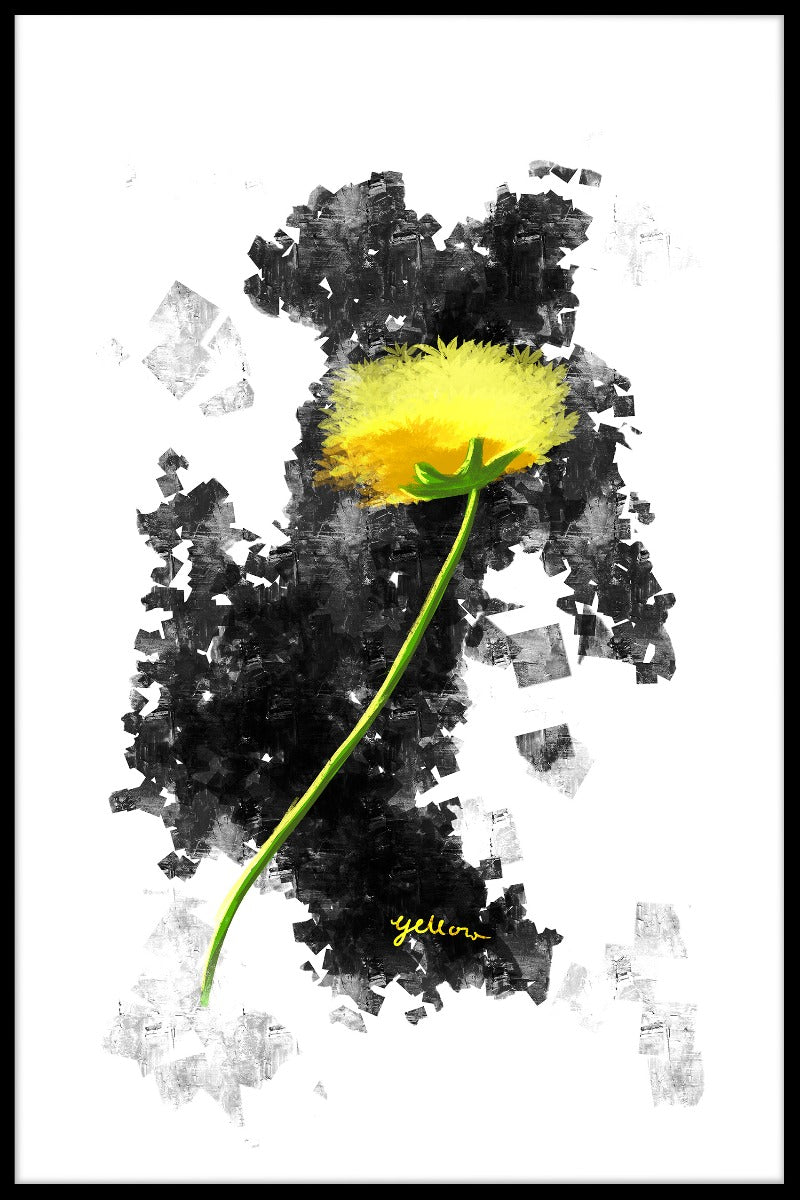 Gul blomst grafisk design plakat