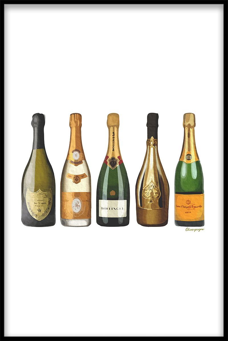 Champagneflasker plakat