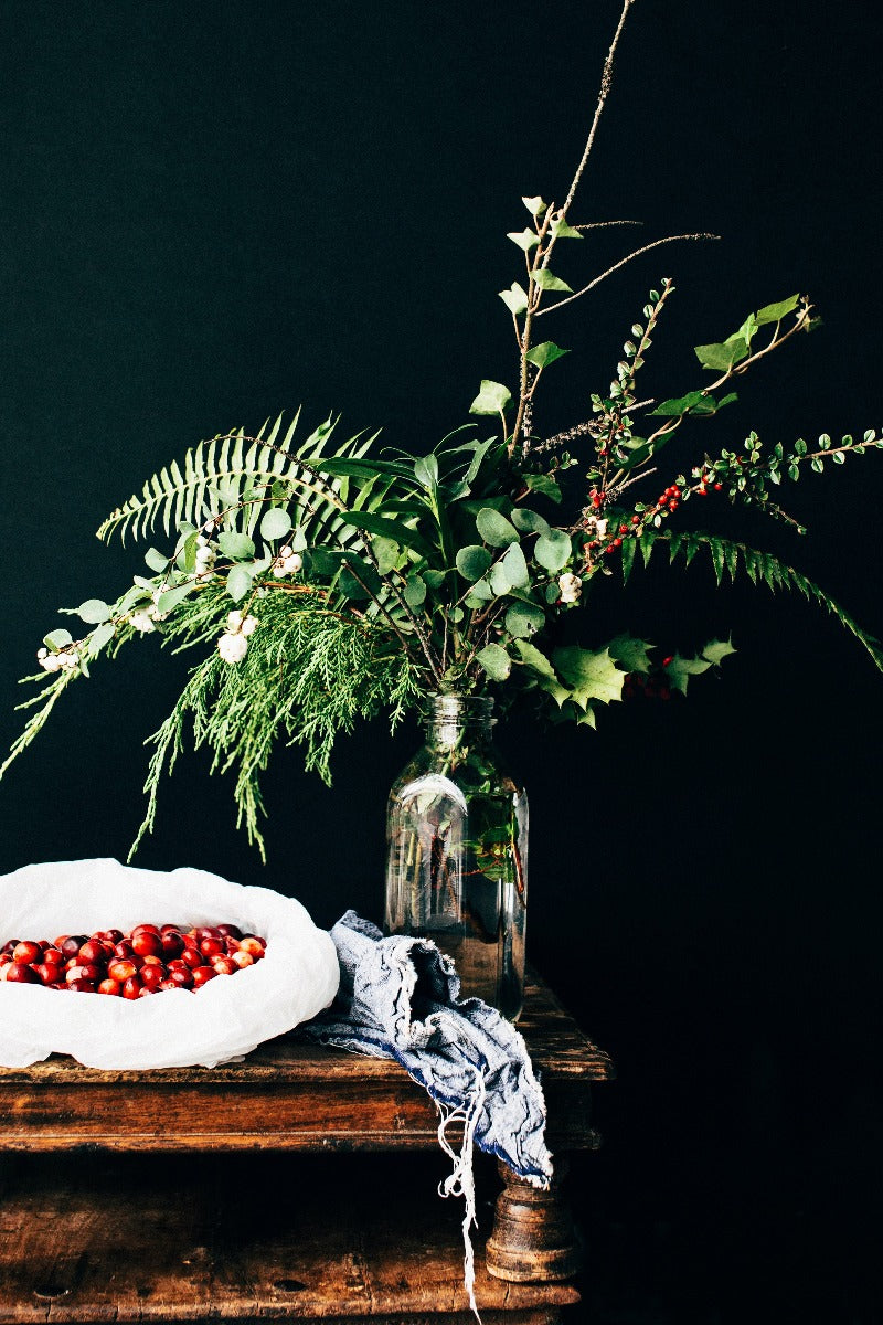 Blomster på sort N03 plakat