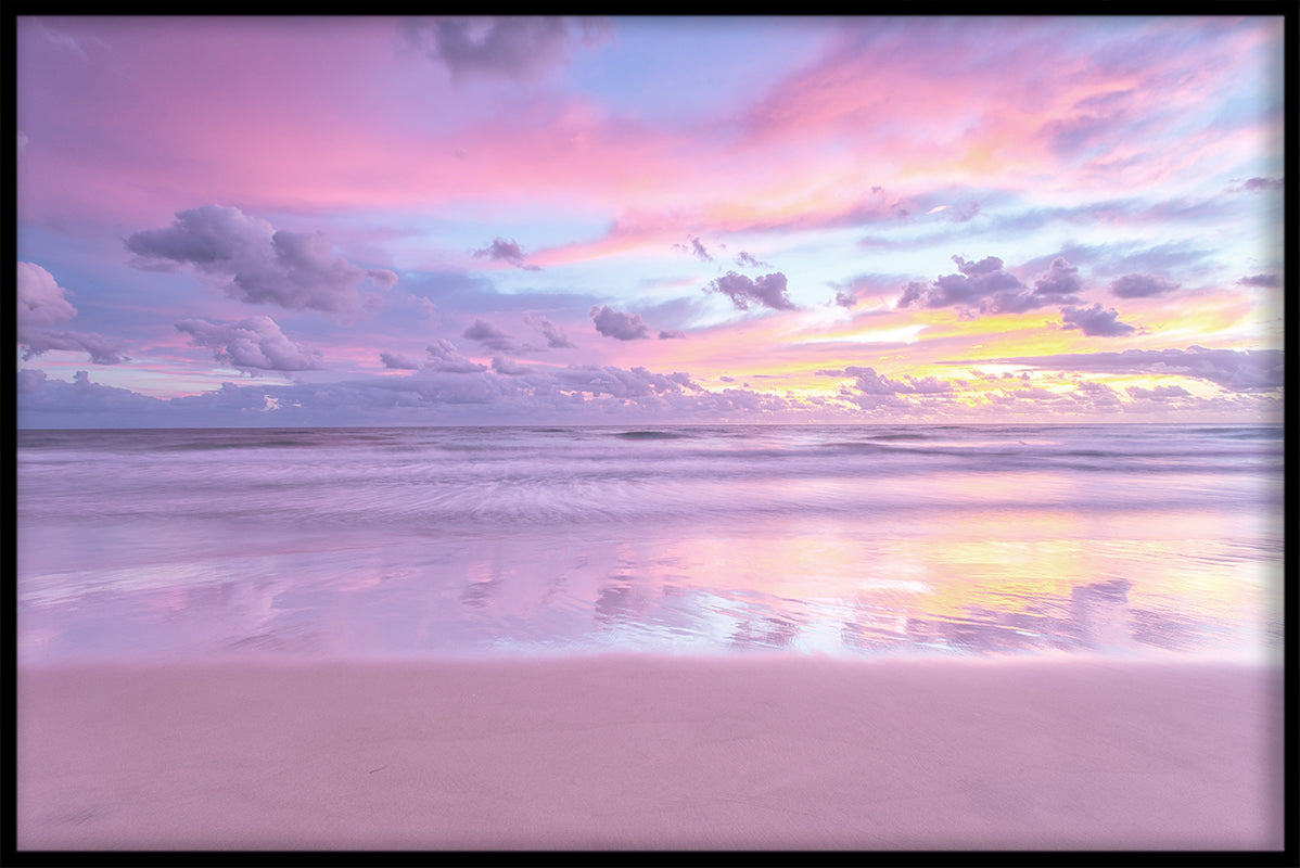 Beach pink solnedgang plakat