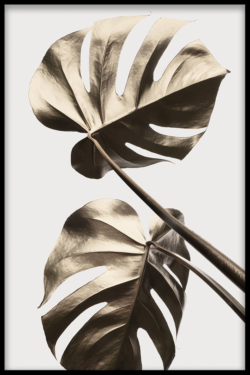 Guld Monstera N02 Plakat-s
