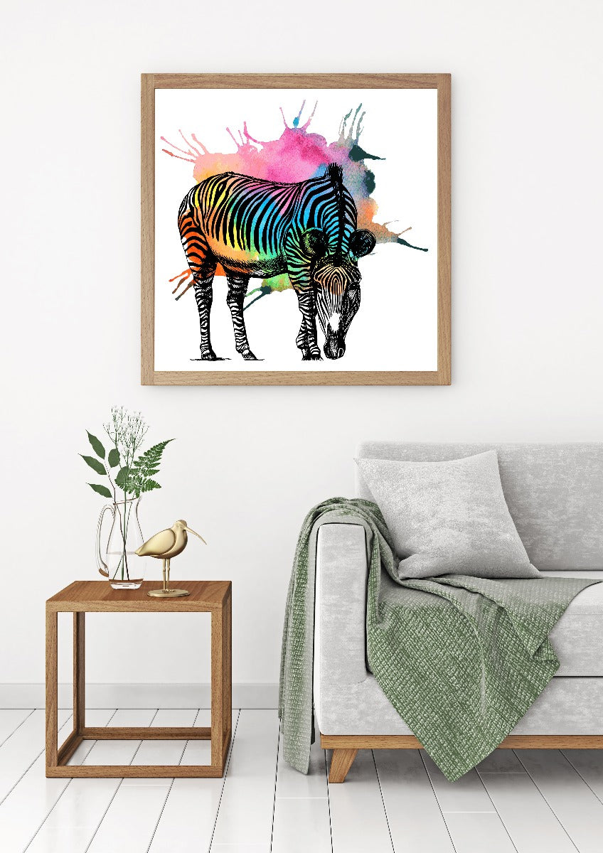 Zebra farverig abstrakt plakat