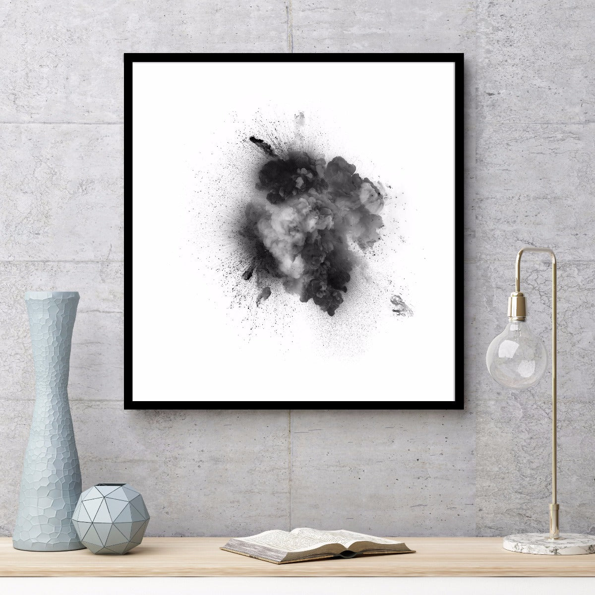 Sort Eksplosion Illustration plakat