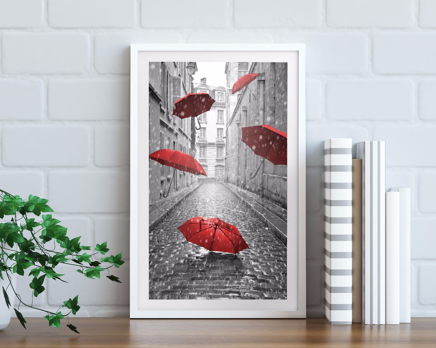 Rød paraply plakat