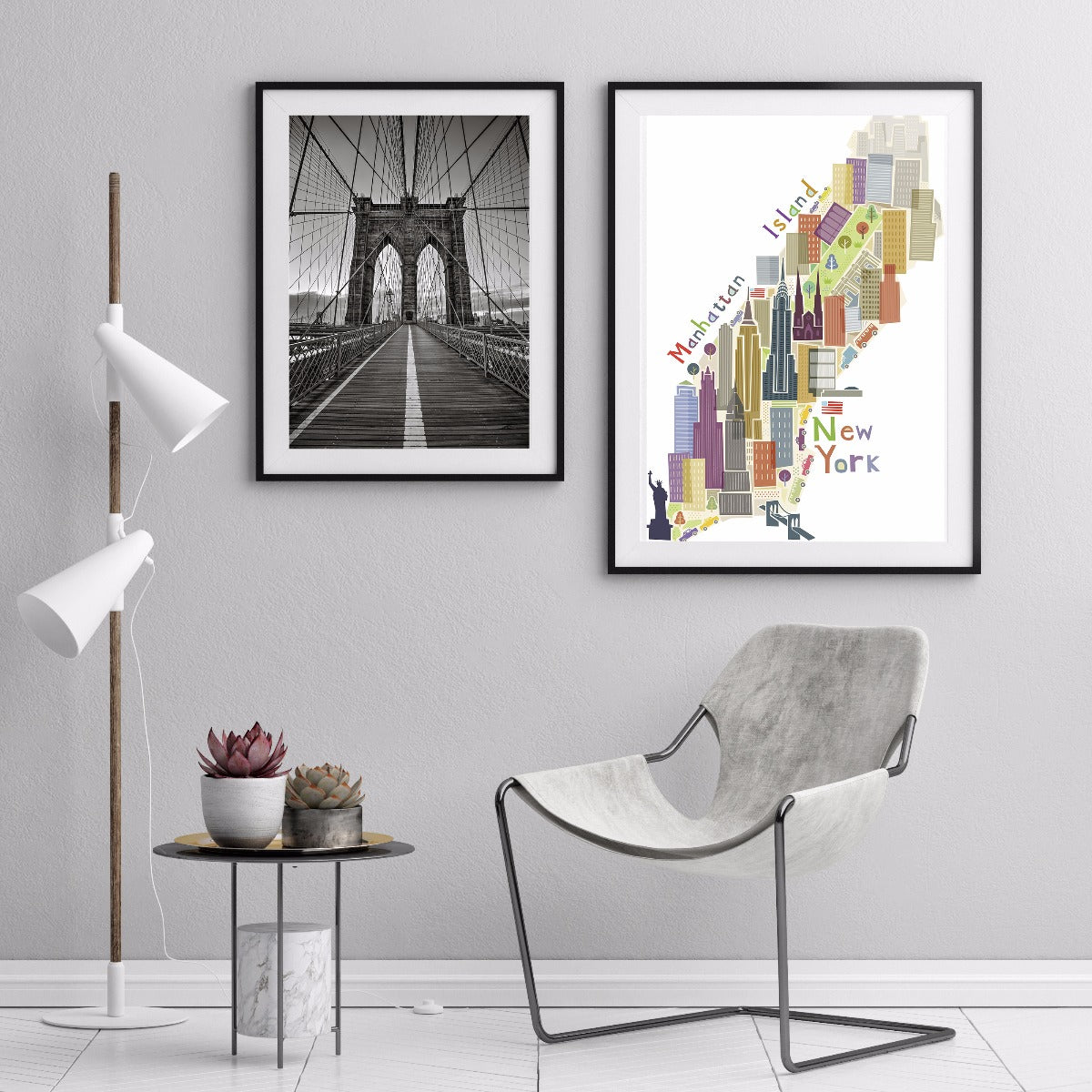 Brooklyn Bridge monokromatisk plakat