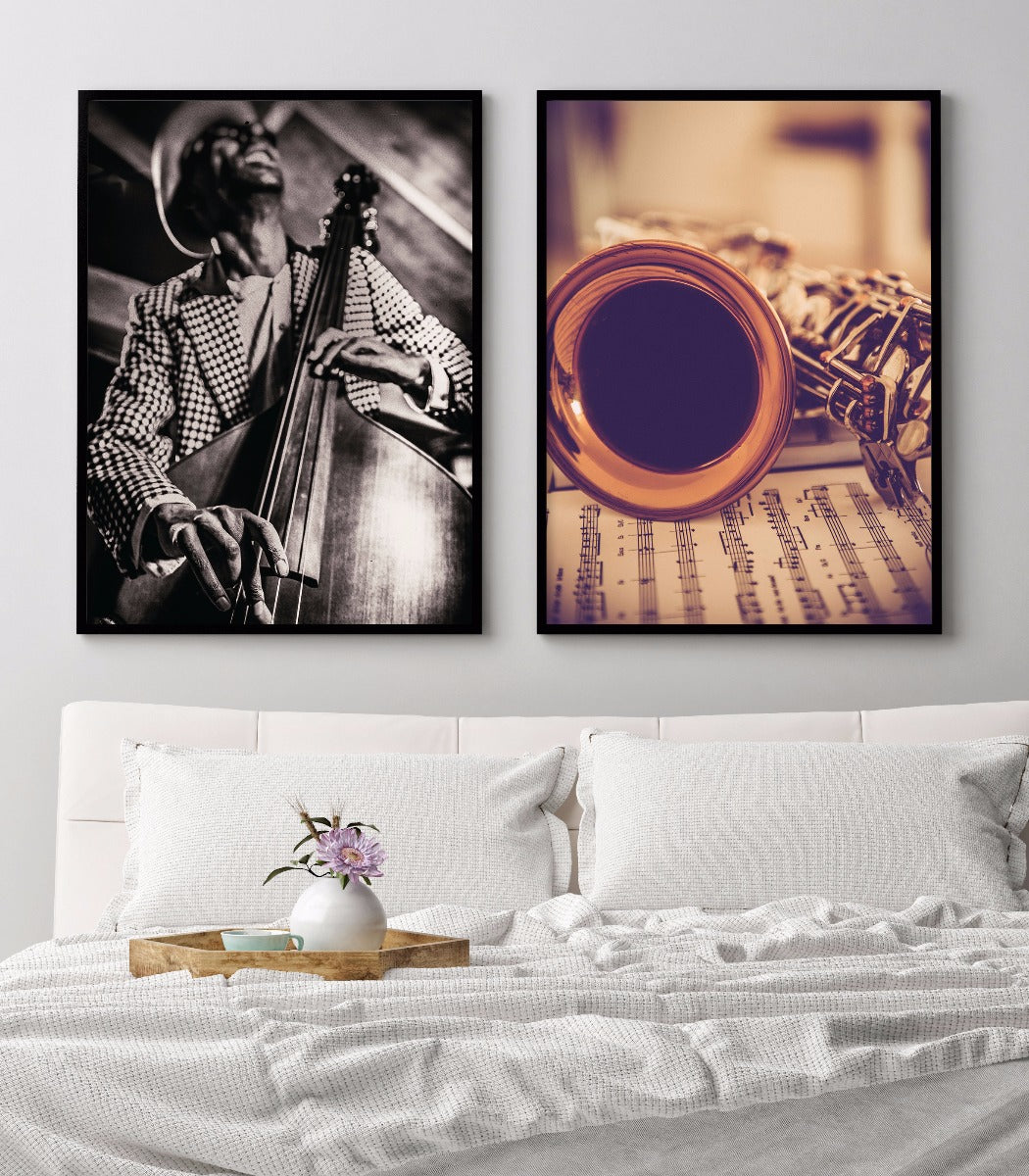 Vintage jazzspiller plakat