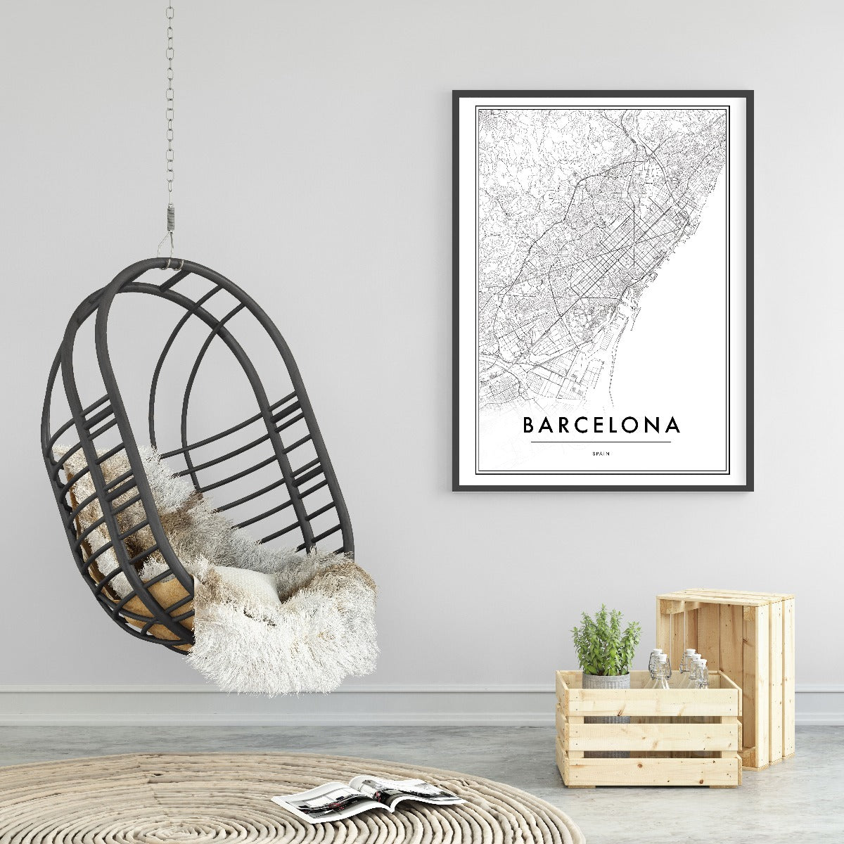 Barcelona Spanien kortposter