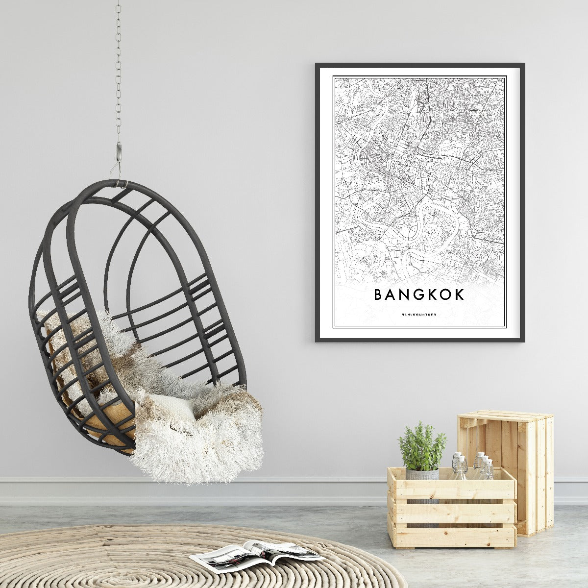 Bangkok Thailand karta plakat