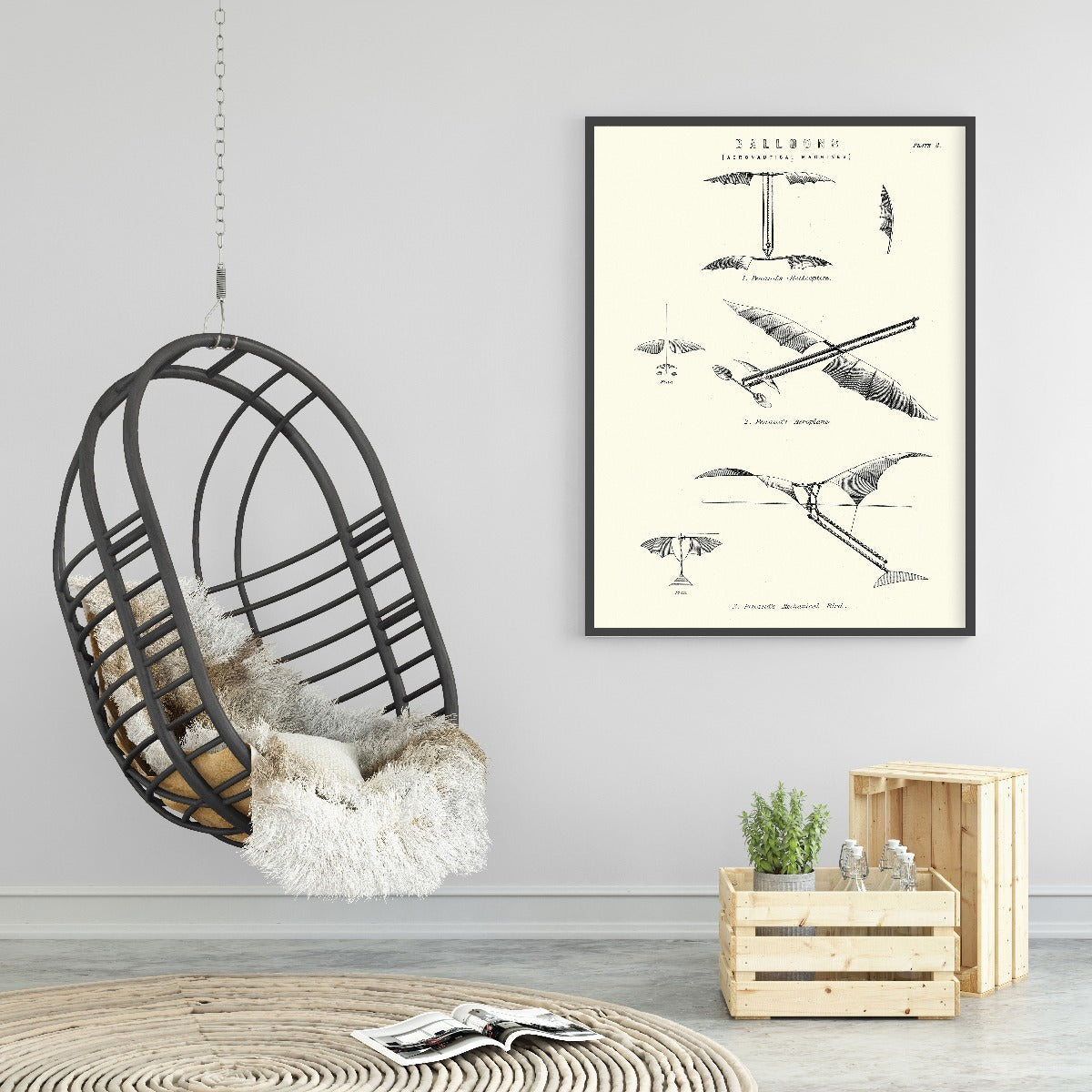 Vintage flyvende maskiner plakat