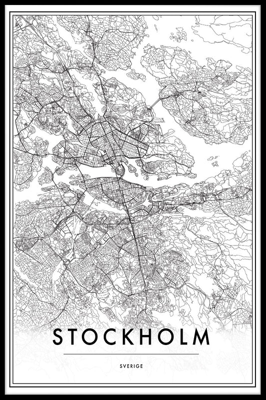 Stockholm kort plakat-50x70