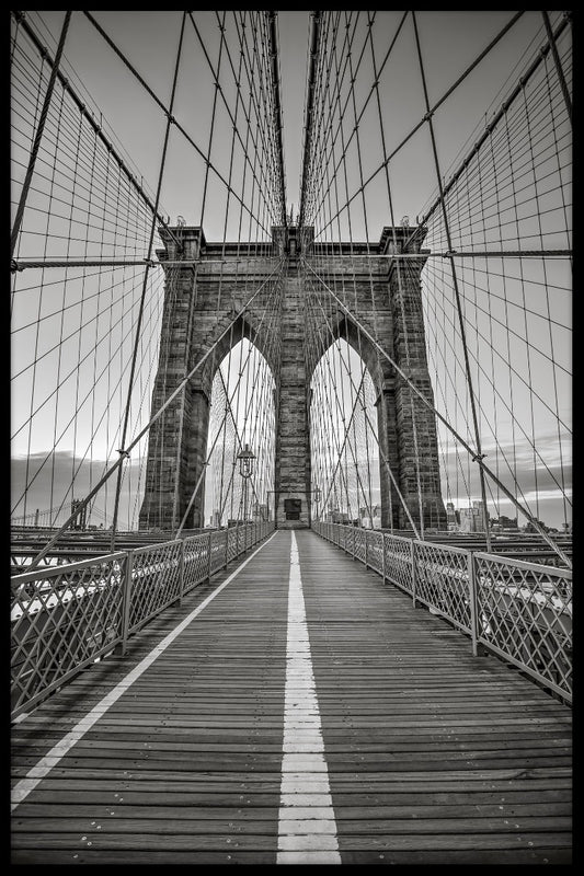  Brooklyn Bridge monokromatisk plakat