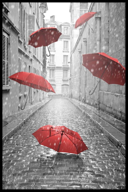  Rød paraply plakat