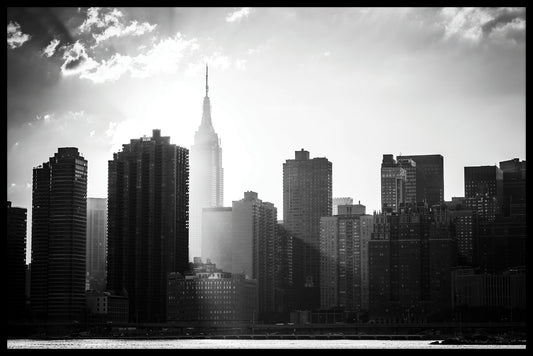  New York Skyline sort/hvid plakat
