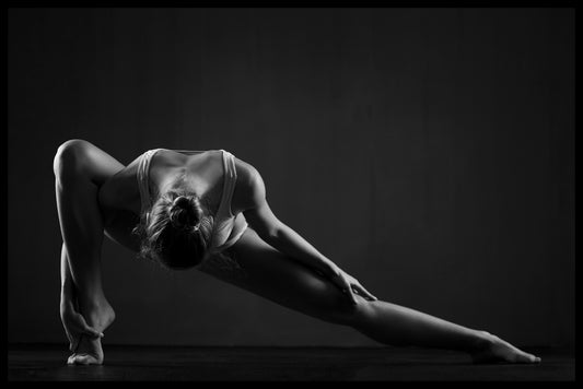  Ballerina Pose sort og hvid plakat