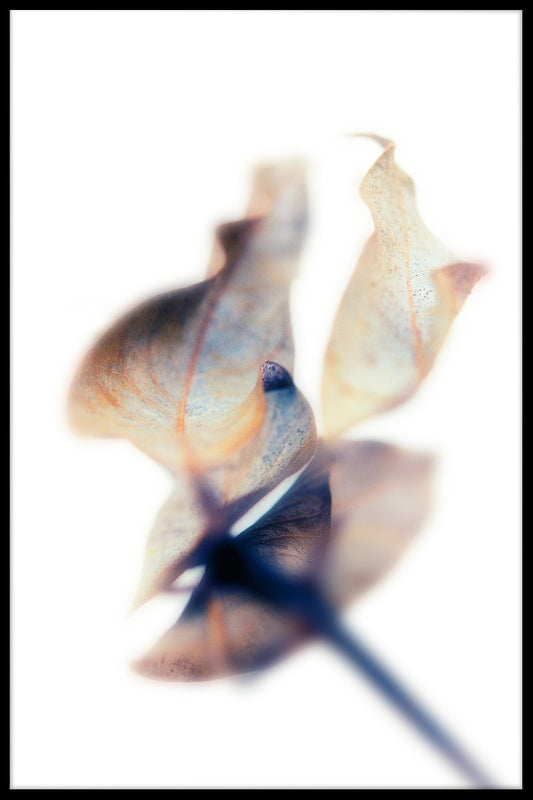  Abstrakt blå brun tonad blad plakat