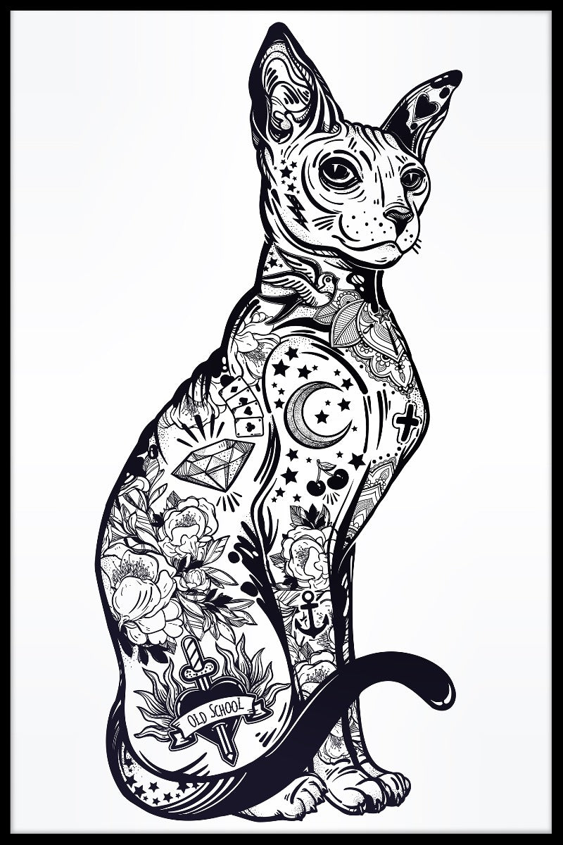  Cat Sphynx Illustration plakat
