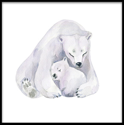 Isbjørn kærlighed akvarel plakater
