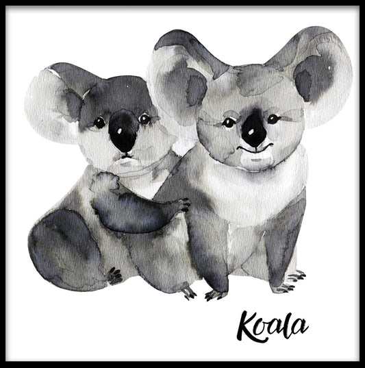  Koala love akvarel plakat