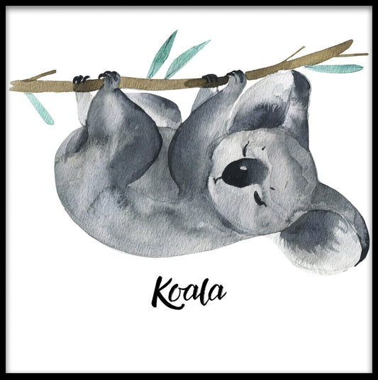  Sovende koala akvarel plakat