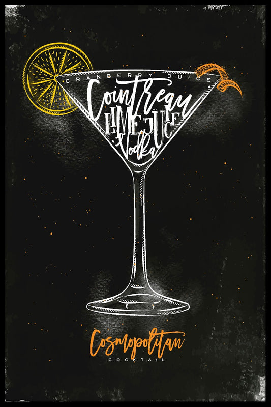  Kosmopolitisk cocktailposter