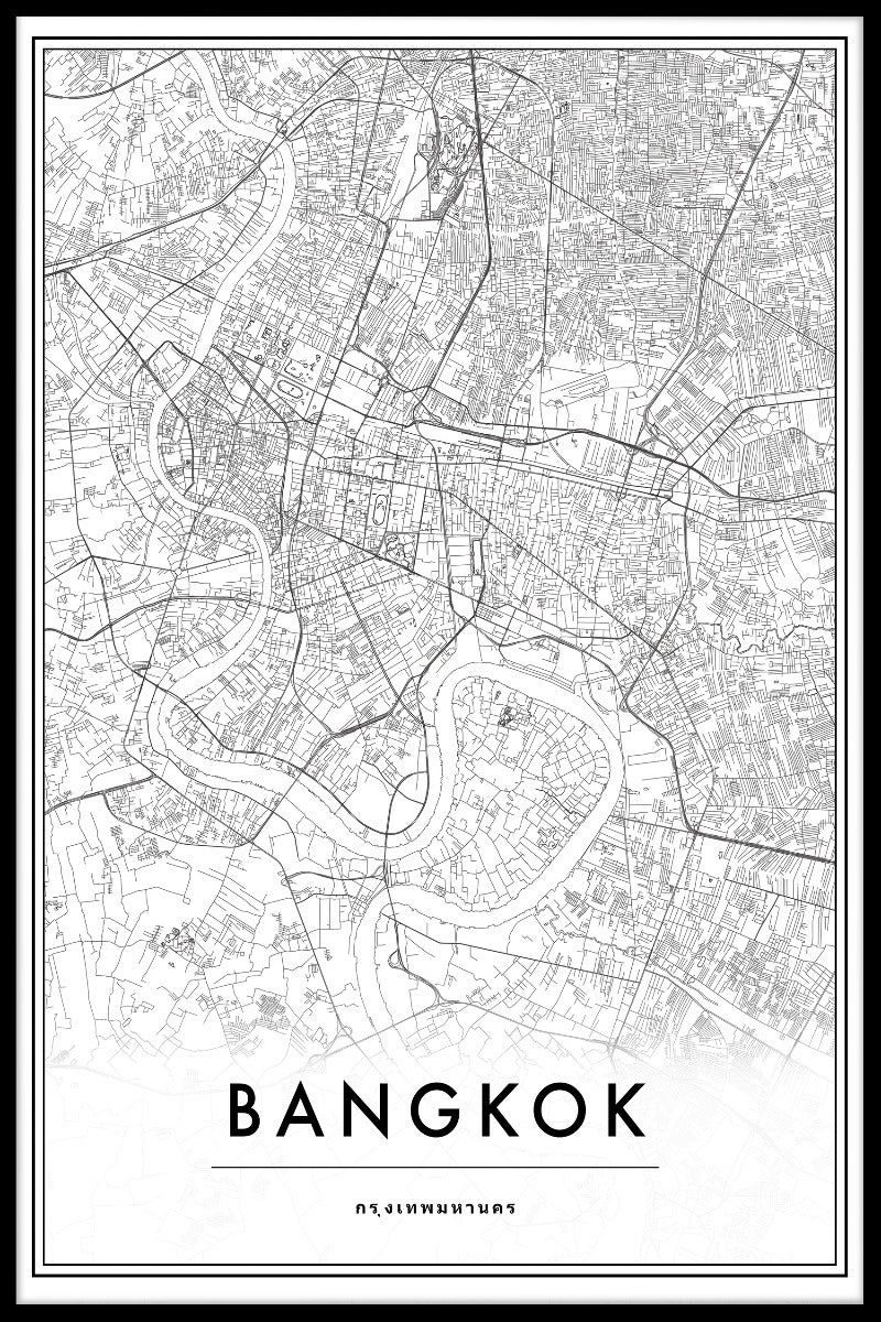  Bangkok Thailand karta plakat