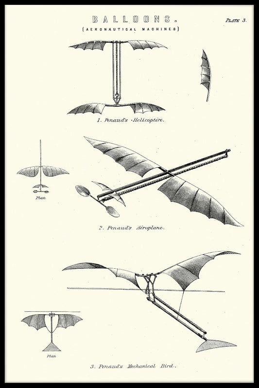 Vintage flyvende maskiner plakat