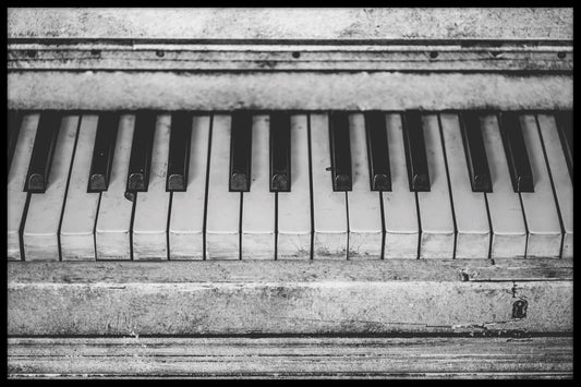  Vintage klaver sort og hvid plakat