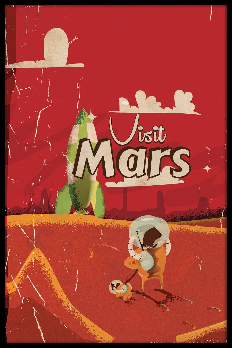  Besøg Mars Vintage rejseplakater