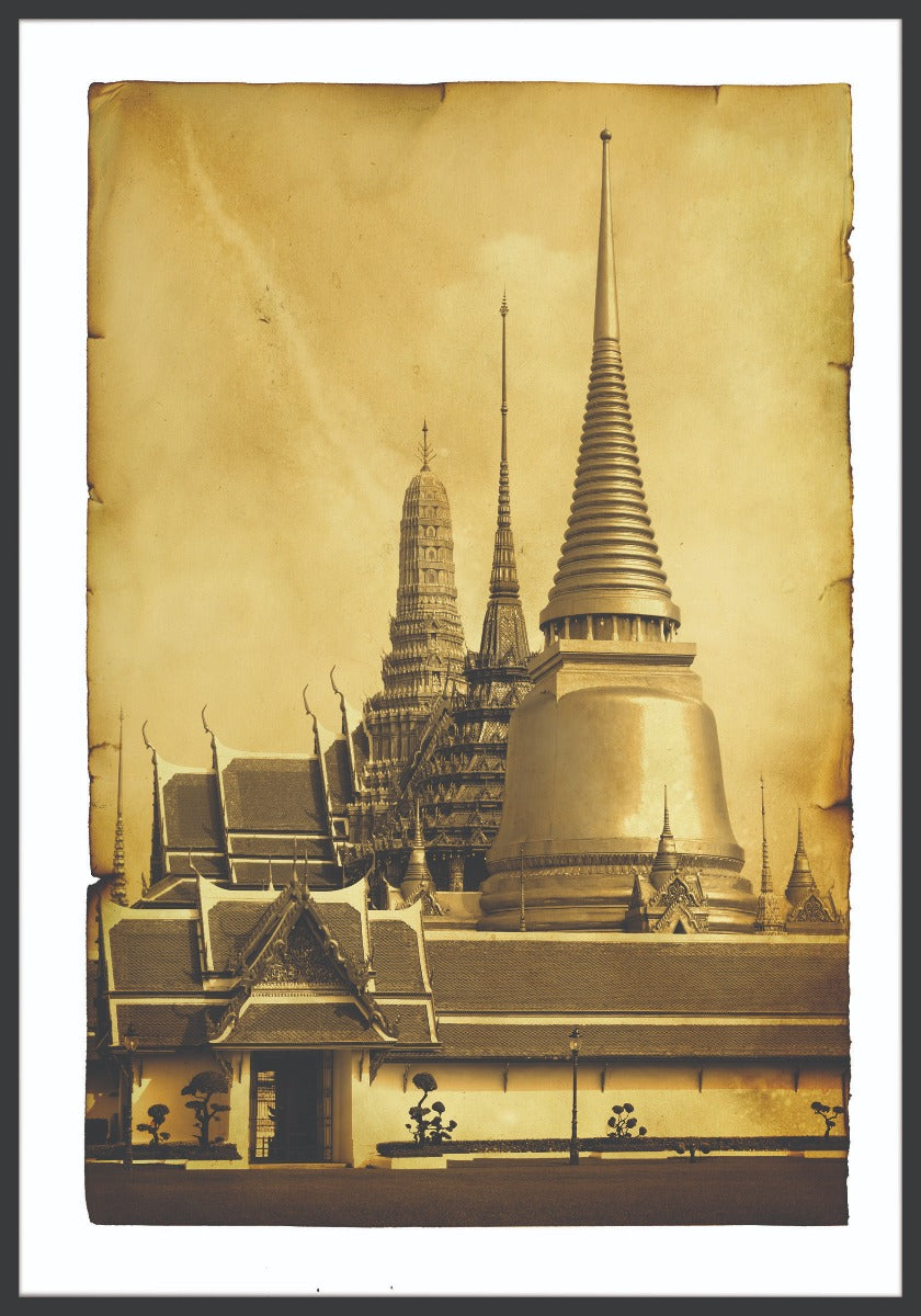  Bangkok tempel vintage plakat