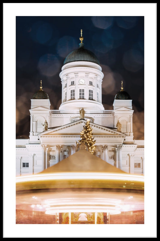  plakater Helsinki-katedralen om natten