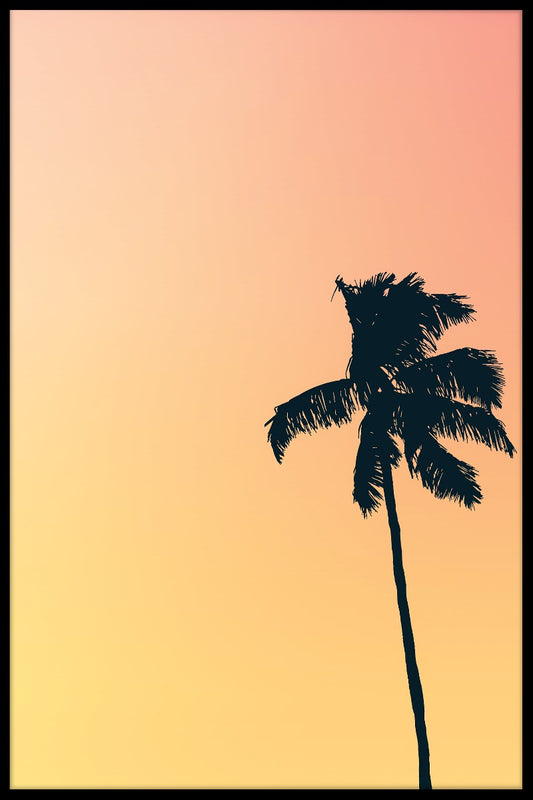  Retro solnedgång palme plakat