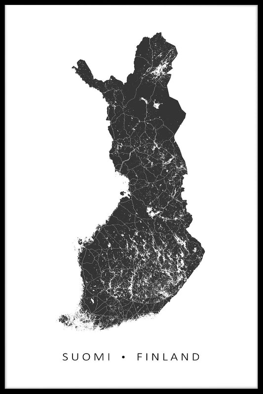 Finland Karta N02 plakat