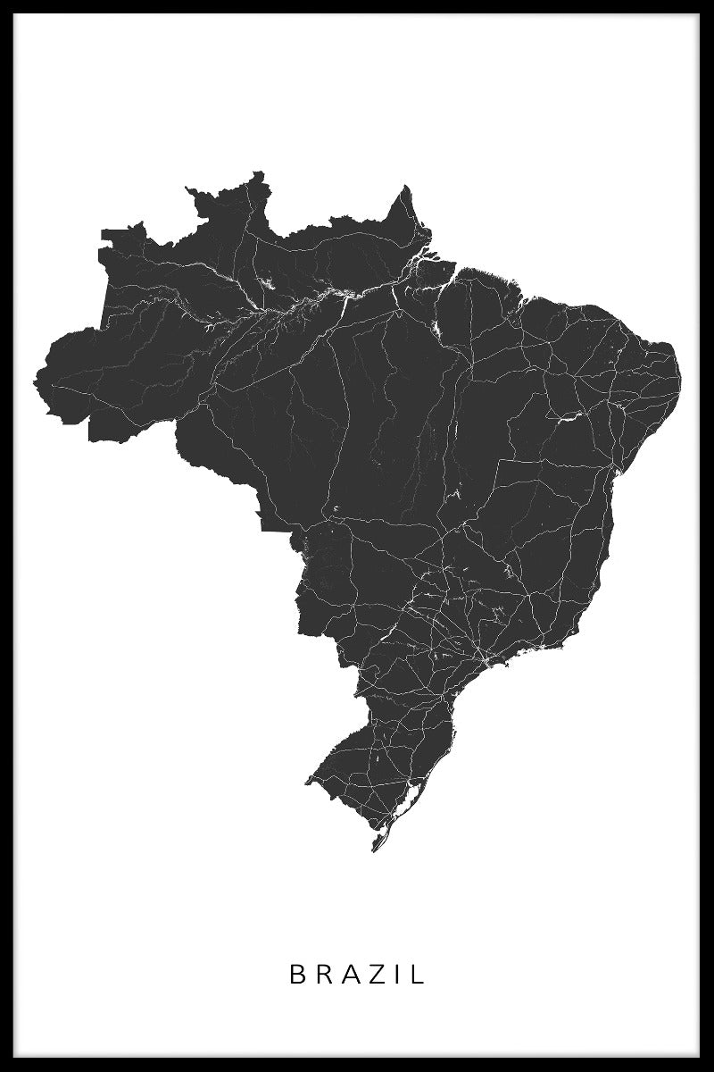  Brasilien karta plakat