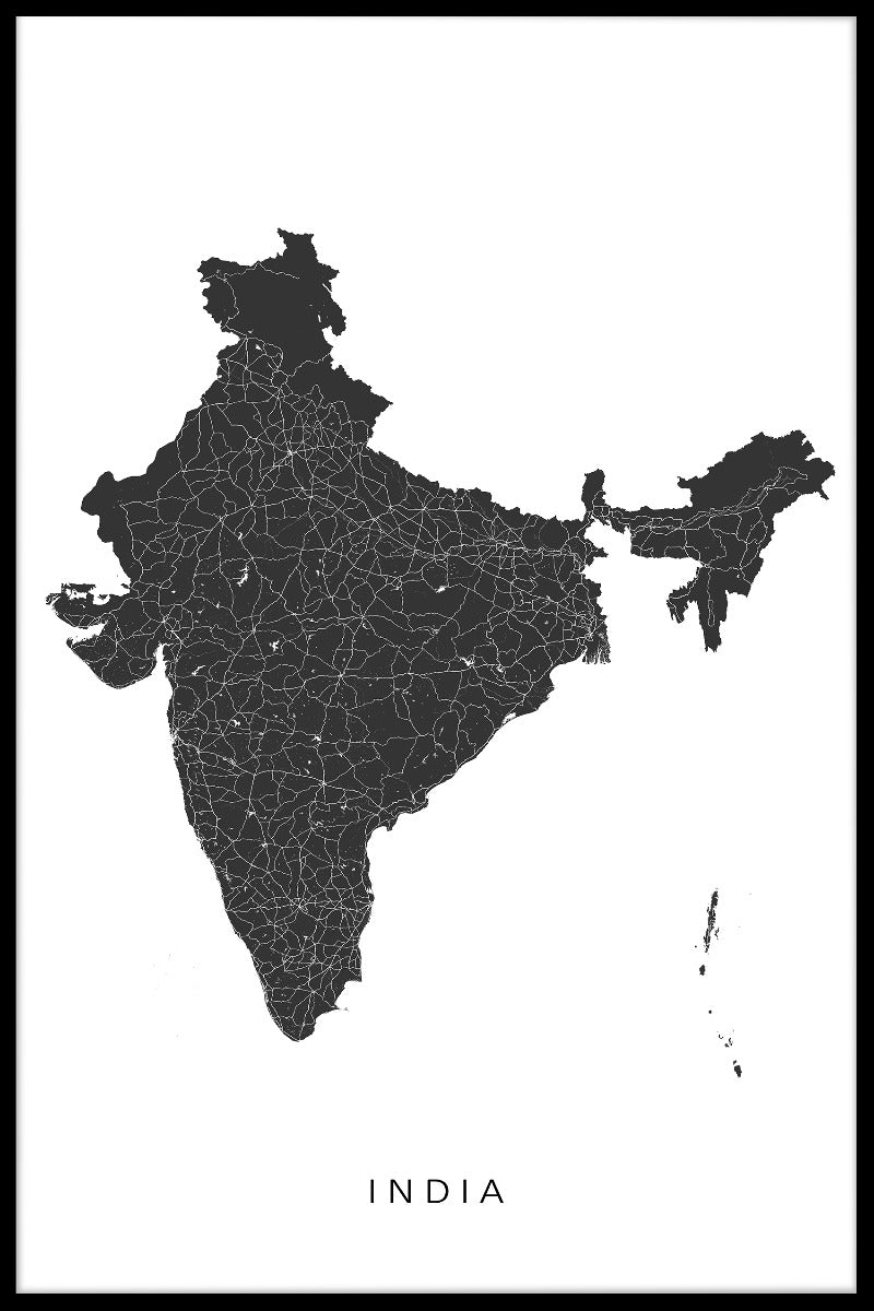  Indien karta plakat