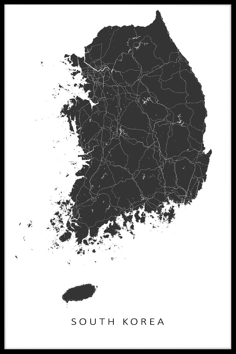  Sydkorea kartplakat